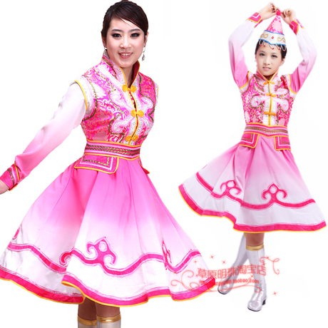 蒙古族舞蹈服装女时尚舞台表演服女装大摆裙蒙