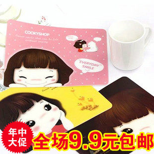 2072 韩国文具 Cookyshop饼干女孩可爱妞子 卡通防滑鼠标垫