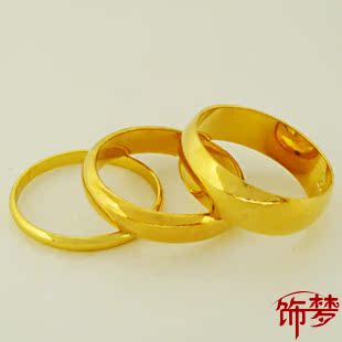 镀黄金戒指 男女款情侣对戒子 24K金戒指 结婚饰品 光面黄金戒指 镀黄金戒指 男女款情侣对戒子 24K金戒指 结婚饰品 光面黄金戒指