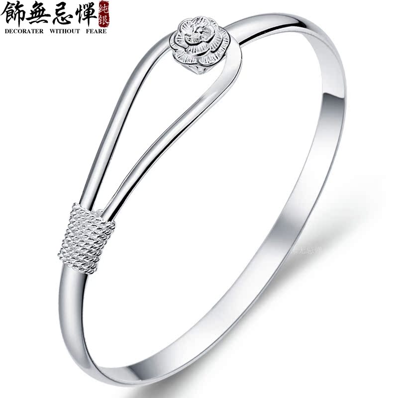 韩版 时尚 花神925纯银宽手镯饰品 女 男 包邮 免费刻字 七夕礼物 韩版 时尚 花神925纯银宽手镯饰品 女 男 包邮 免费刻字 七夕礼物
