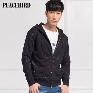  太平鸟男装春装新款外套 连帽卫衣针织个性休闲服81511146007