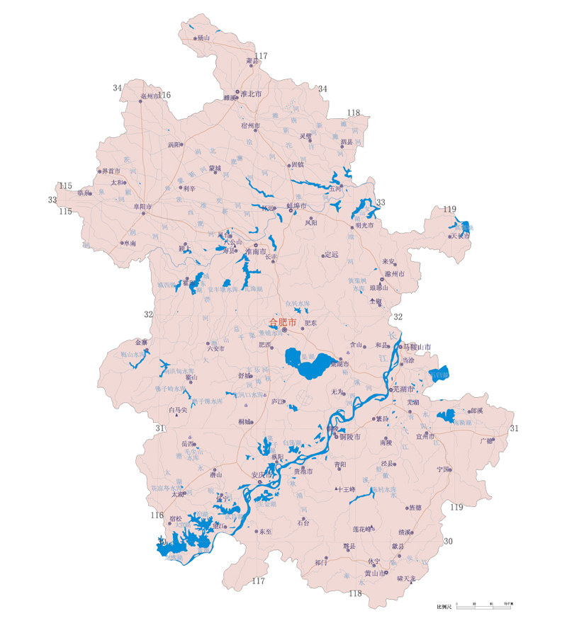 安徽省地图矢量素材 安徽省分区地图素材 AI矢