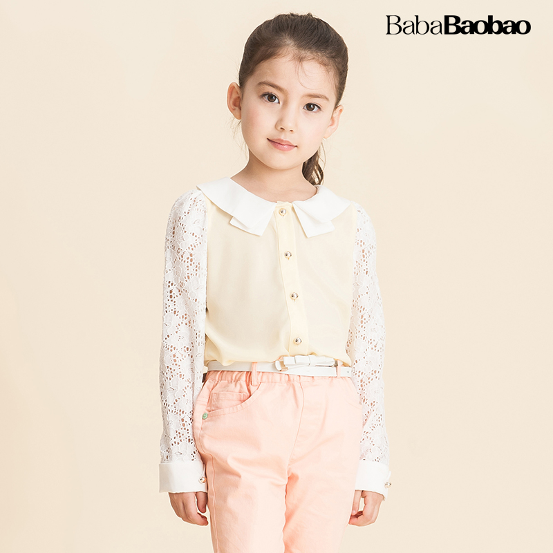 雪纺衫儿童长袖衬衫...