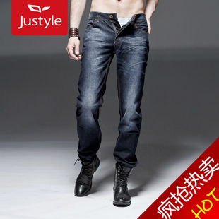  【Justyle】秋冬英伦直筒型男士牛仔男装款牛仔长裤