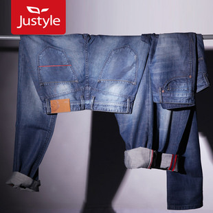  【Justyle】春装新款男英伦时尚韩版潮流修身直筒休闲牛仔裤