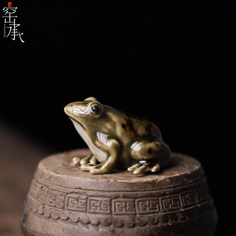 Longquan celadon Zhou Jingbo, a famous teacher Handmade tea Decoration Stippling Frog Collection Playin the Tableware , Tea set , Tea pet ornaments category - from Buy2taobao.com to provide professional Taobao agent buy service