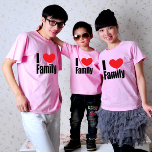  包邮亲子装夏装款全家装短袖T恤母女装FAMILY沙滩热带出游