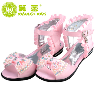  笑蕾夏季女童凉鞋正品皮鞋儿童运动公主单鞋韩版高帮