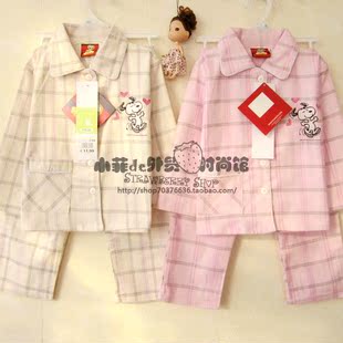  外贸原单秋冬款史努比女童家居服长袖长裤儿童套装棉绒睡衣 童装