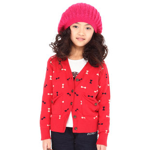  【一淘专享价】红孩儿童装春装新品4-15岁女童棉针织毛衣开衫