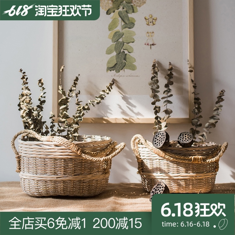 【掬涵】天然竹编提篮筐 花篮收纳篮 装饰吊篮 美式艺术风格气质|msdalam kategori Aksesori rumah, pasu/bunga/bunga tiruan/perhiasan imitasi, bunga/pasu, bakul bunga - dari Buy2taobao.com untuk memberikan perkhidmatan ejen Taobao profesional membeli
