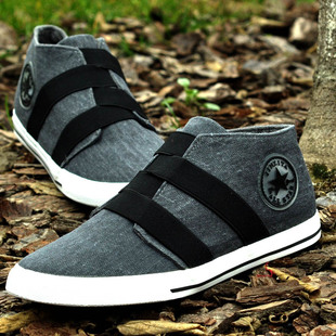  奥格服饰/简约时尚韩版翻边时尚新品低帮英伦个性流行男鞋帆布鞋