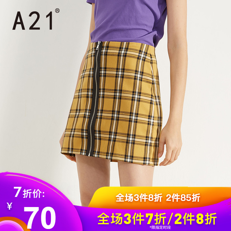 A21夏季新款2019女装 学生女格子半身裙百搭高腰A摆短裙时尚裙子在类目 女装/女士精品, 半身裙中 - 来自Buy2taobao.com提供专业的淘宝代购服务