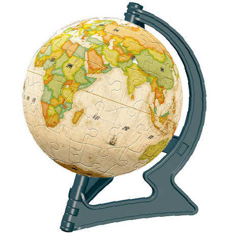 现货㊣3D-JP立体球形拼图地图 黄色中文地球