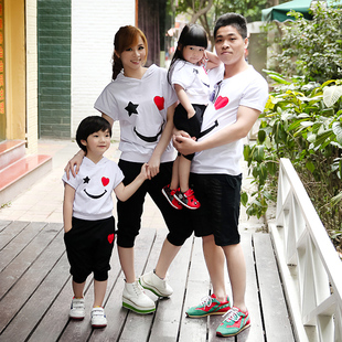  春夏休闲连帽亲子套装 母女母子装 父子父女装全家装 卫衣