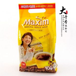  韩国进口麦馨摩卡三合一速溶咖啡100条装江浙沪皖鲁京津两袋包邮