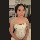吾邀beauty实拍 抹胸款 奢华水晶立体 米白色 玫瑰花 拖尾婚纱 VW 吾邀beauty实拍 抹胸款 奢华水晶立体 米白色 玫瑰花 拖尾婚纱 VW