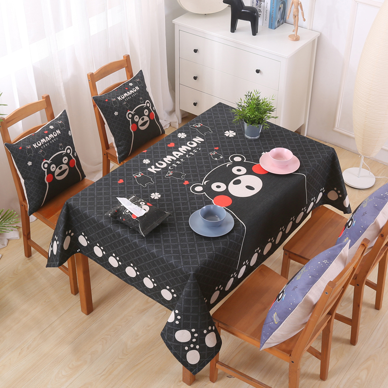可定制熊本熊棉麻布艺茶几餐桌台布盖巾田园清新防水防烫圆桌盖布|ruв категории домашний ткань, скатерть, скатерть - от Buy2taobao.com для оказания профессиональной услуги покупки агента Taobao
