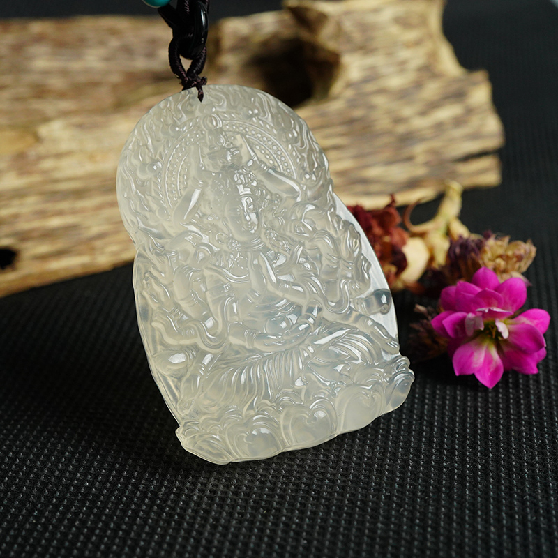 natural Rock sugar agate Avalokitesvara Mantra Chalcedony Pendantin the Jewelry/Diamond/Jade/Gold , Other natural jade , Other category - from Buy2taobao.com to provide professional Taobao agent buy service