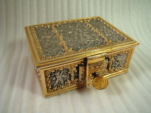 杂货 德国产 小天使浮雕收藏盒 珍藏盒 可上锁 