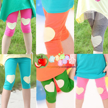 Girls summer 2013 Korean version of combed cotton baby cute love leggings pants five pants Pants