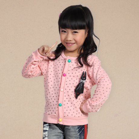 2013秋季幼中小女孩儿童糖果纽扣圈圈印花开