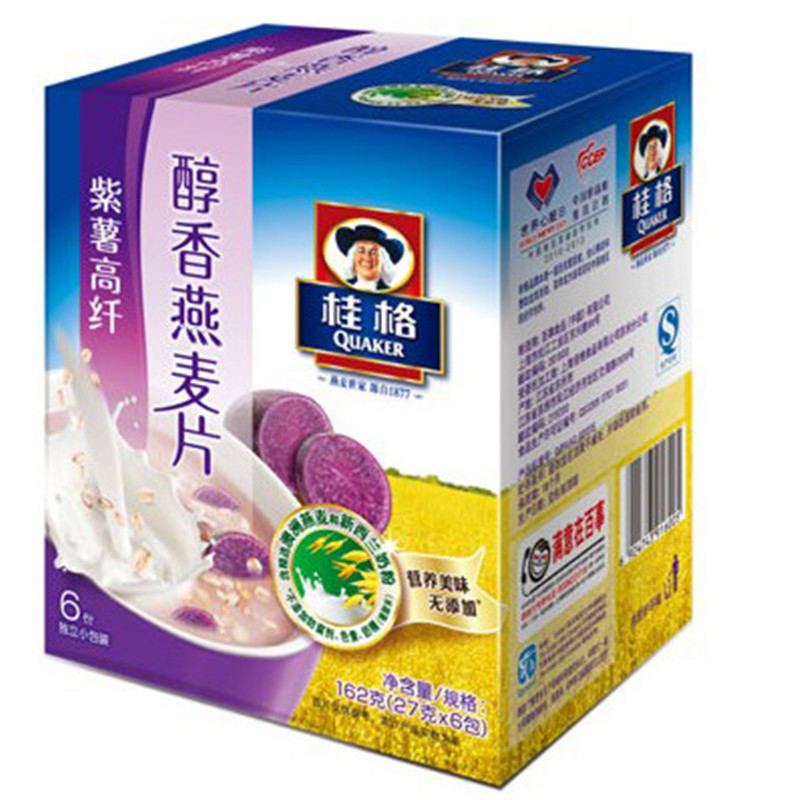桂格醇香燕麦片紫薯高纤(盒装 162g):化妆品 母