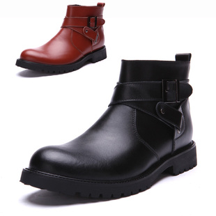  冬季男士皮靴韩版潮流男靴子短靴马丁靴英伦时尚靴低筒雪地靴棉靴