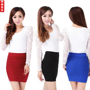  夏季热卖 短裙百褶半身一步裙 包臀裙 春夏高腰半身裙 女裙子包裙