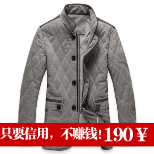  奢华新款 超低价burberry巴宝莉男士菱形格纹棉衣男装棉袄 棉外套