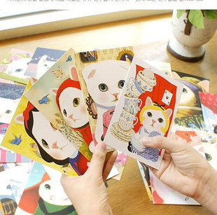  韩国人气 卡片 Jetoy 可爱猫咪卡片 贺卡 明信片  独立包装 特价