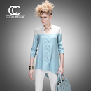 COCO BELLA 2013春夏新品欧美范拼接小立领长袖衬衣/衬衫HT3 COCO BELLA 2013春夏新品欧美范拼接小立领长袖衬衣/衬衫HT3