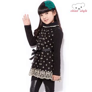  千千小熊童装女童连衣裙韩版儿童公主裙大童女装冬装裙子1169