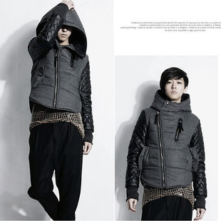  男装秋冬新款韩版连帽男士棉衣休闲潮男外套修身短款男士棉服