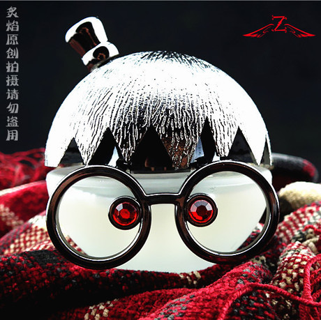 汽车香水座车载<em>可爱</em>卡通超萌<em>眼镜</em>妹车用香水座