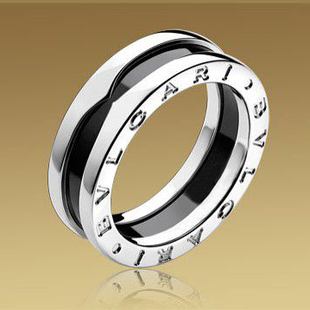  正品1.1最高版 宝格丽戒指代购 18K铂金单圈黑陶瓷戒指男 特别版