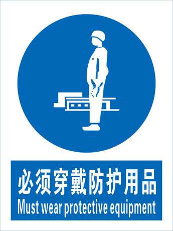 必须穿戴防护用品 指示标志\/生产安全指志 1m