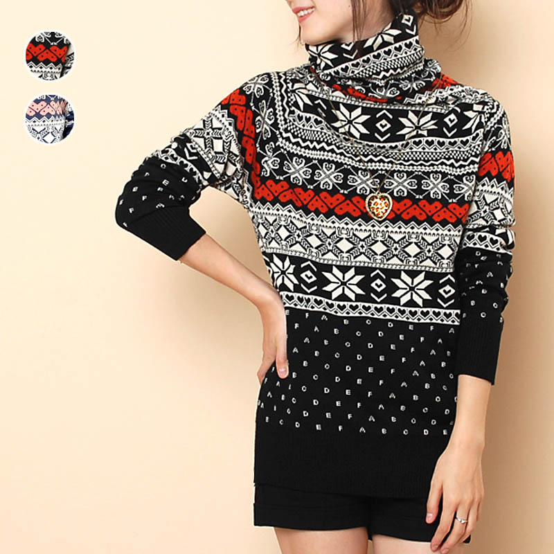 堆堆领女毛加厚印花拼接...