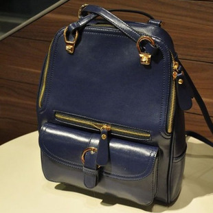  淘金币 包邮可调背带韩版复古牛皮单肩双肩旅行背包真皮女包ipad