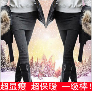  春装新款包邮女装打底裤假两件秋冬加绒加厚大码女士打底裙裤