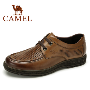  camel骆驼 男鞋 新品 透气商务休闲 系带男款皮鞋 82190604