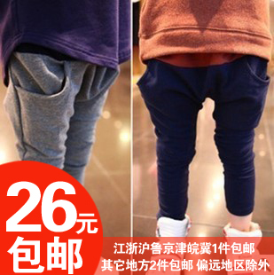  新款童装秋装　韩版百搭拼接大PP裤小脚裤跨裤儿童长裤哈伦裤