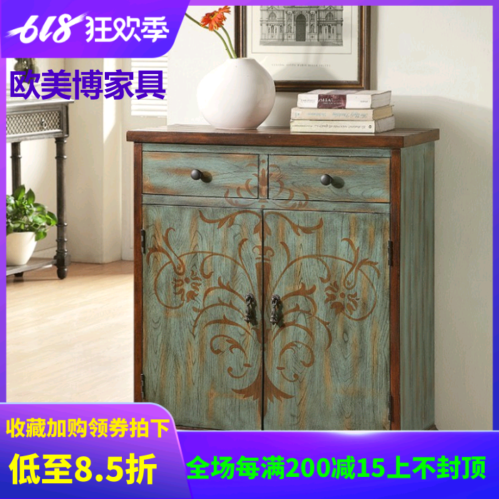 出口家具 美式玄关柜 两斗两门 实木鞋柜 隔断柜 阳台储物柜促销|msdalam kategori perabot kediaman, kabinet, kotak kasut - dari Buy2taobao.com untuk memberikan perkhidmatan ejen Taobao profesional membeli