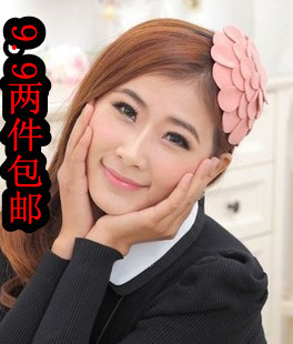  9.9两件包邮 韩国进口毛呢发卡玫瑰大花朵发箍帽子发箍包邮发带