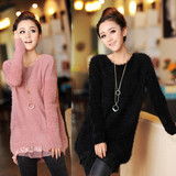 中国购物针织秋冬新款 韩版加厚<em>毛衣</em>女中长款