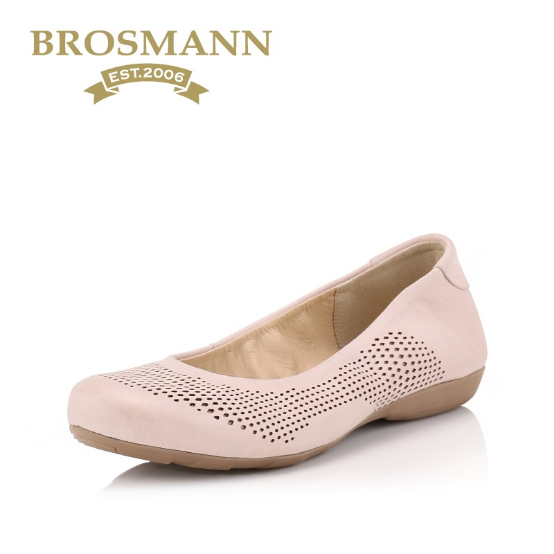 BROSMANN/ Treasure Schuhmann 2018 Spring and summer New products cowhide Hollow Gaiters Flat heel comfortable Single shoes B6014in the Women's Shoes, Low shoes category - from Buy2taobao.com to provide professional Taobao agent buy service