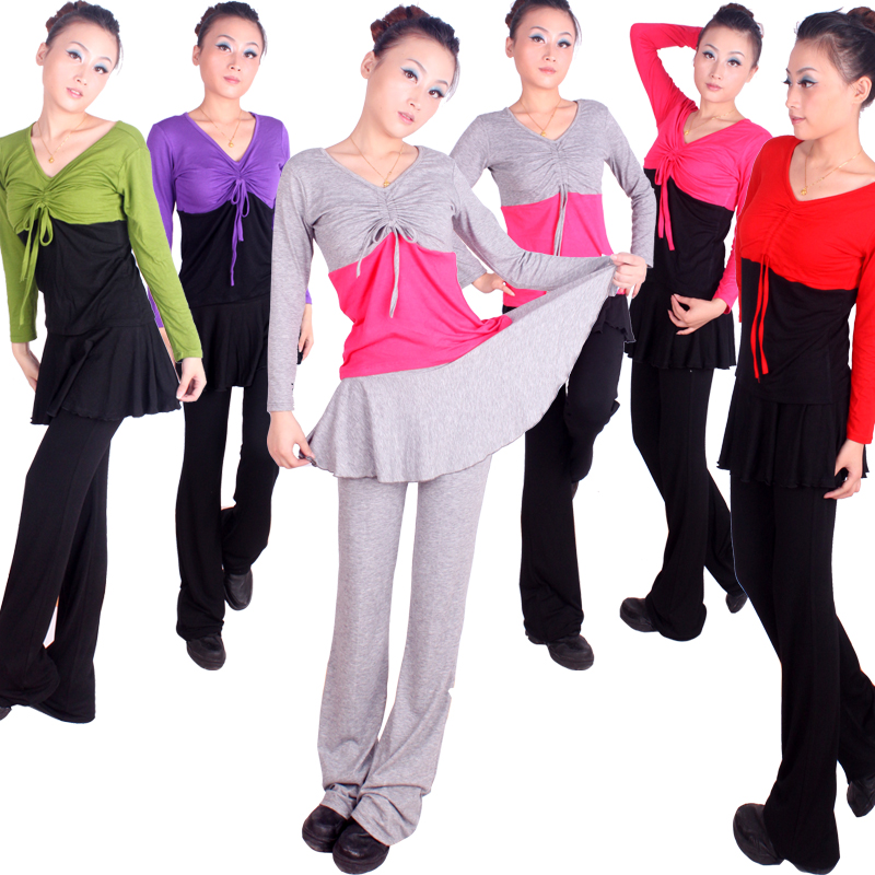 正品广场舞服装新款套装秋款长袖系带上衣舞蹈服装最炫民族风套装