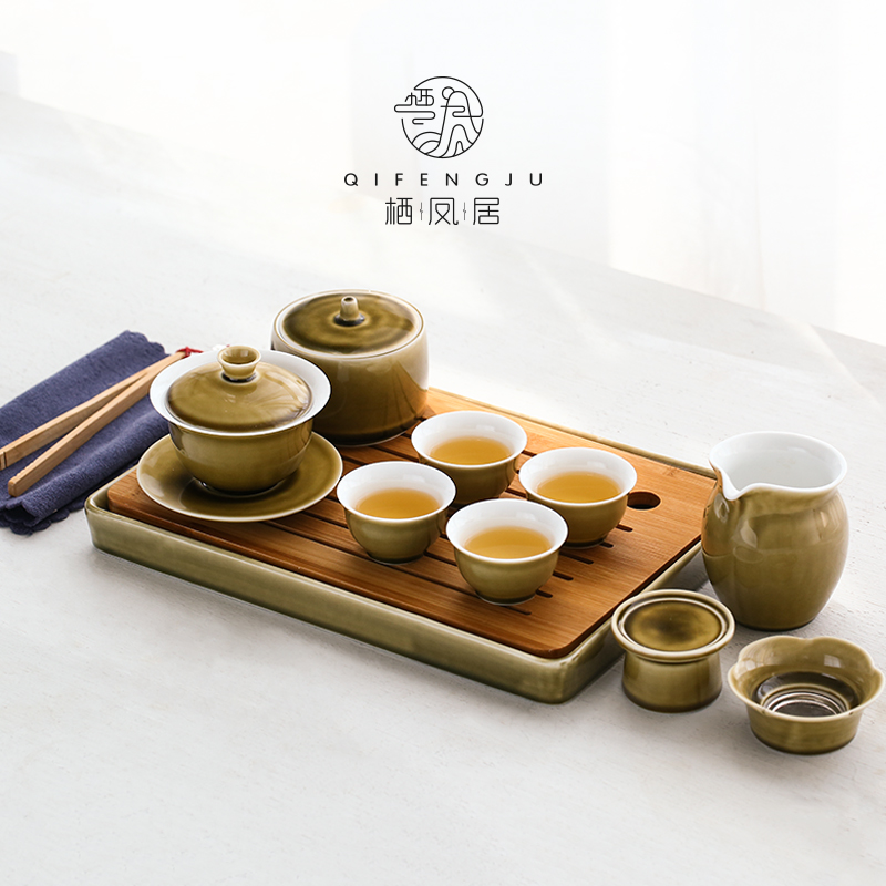 栖凤居景德镇陶瓷茶具套装 黛青釉系列家用茶器功夫茶具整套定制|ruв категории посуда, чайный сервиз, кунг - Фу, чайный сервиз - от Buy2taobao.com для оказания профессиональной услуги покупки агента Taobao