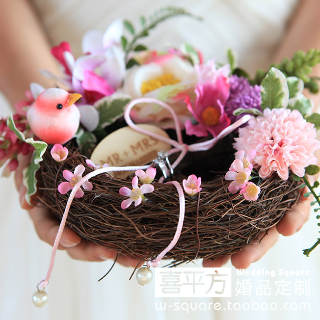 【喜平方】粉花款爱巢戒枕/手工森系森林多肉婚礼戒枕戒托定制|msdalam kategori bekalan perayaan/hadiah, Lain-lain bekalan Festival - dari Buy2taobao.com untuk memberikan perkhidmatan ejen Taobao profesional membeli