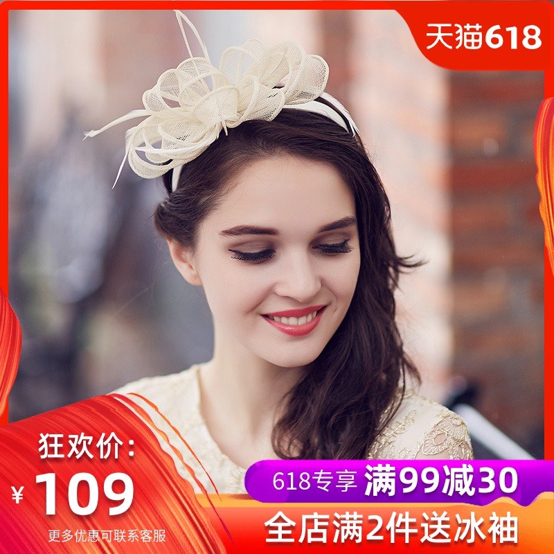 发箍发饰春夏季英伦复古小礼帽女韩版新娘头饰网纱帽子宴会年会潮|msdalam kategori Aksesori/Belt kulit/Hat/Muffler, Hat - dari Buy2taobao.com untuk memberikan perkhidmatan ejen Taobao profesional membeli